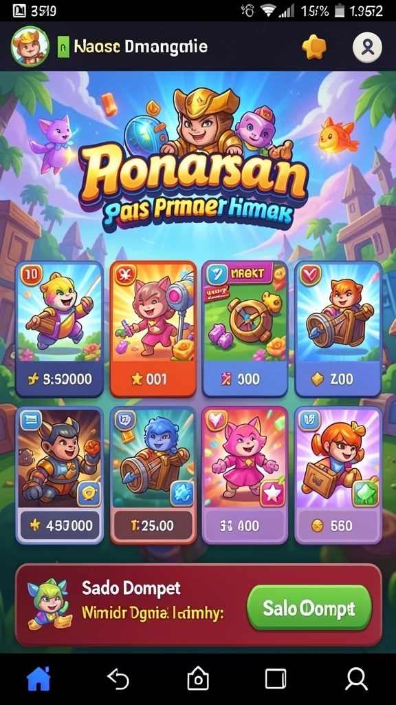Tampilan menu yang sederhana dan intuitif untuk navigasi.