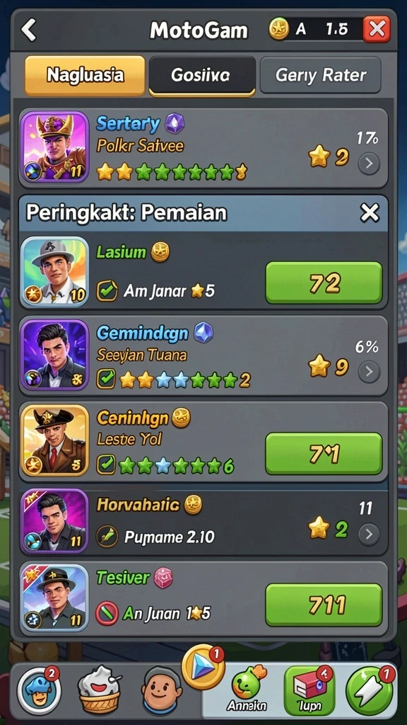 Fitur interaksi sosial dengan pemain lain.